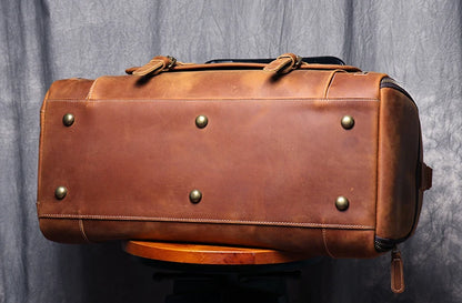 VintageTravel Leather Duffle Bag