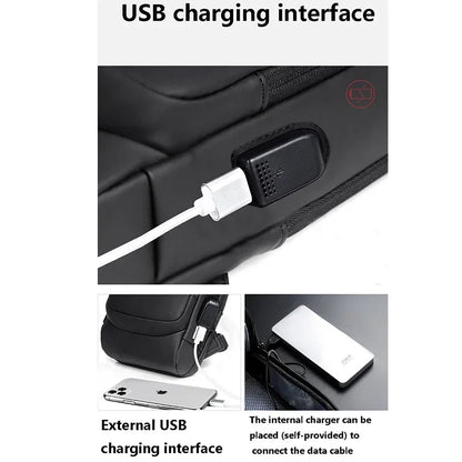CityShield Luxury Crossbody – Multifunction Chest Bag with USB Port