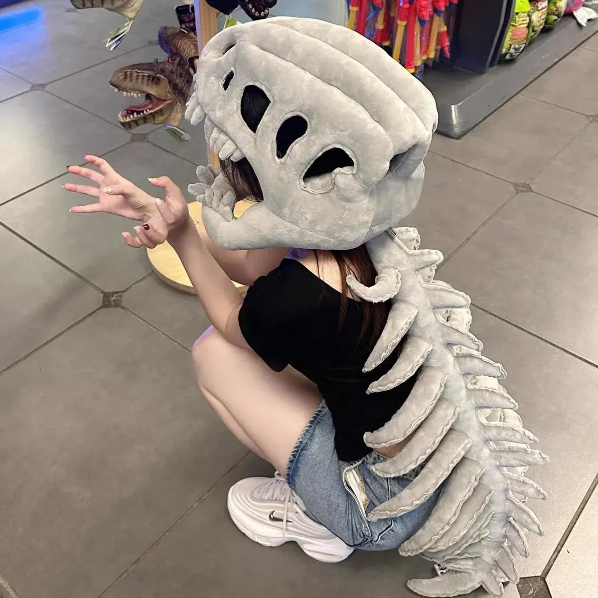 DinoSkull Play Mask – Funny Dinosaur Costume Headwear
