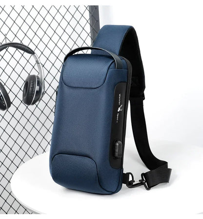 CityShield Luxury Crossbody – Multifunction Chest Bag with USB Port