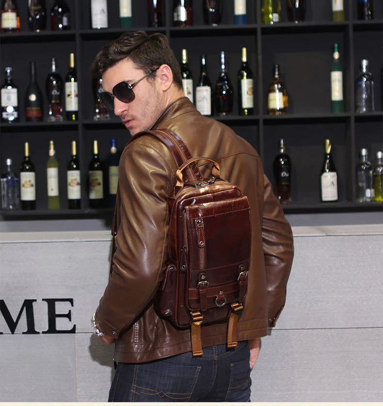 VintageLeather Chest Backpack