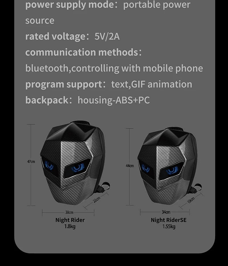 HelmetPro LED Motorcycle Backpack