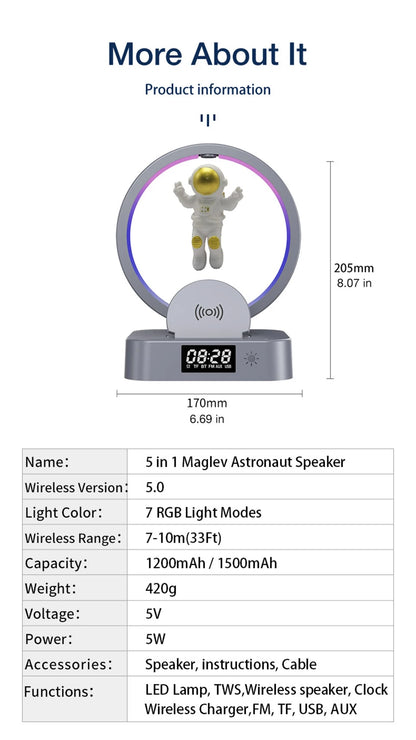 AstroBeat Glow – Floating Astronaut Bluetooth Speaker