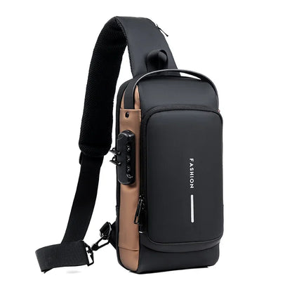 CityShield Luxury Crossbody – Multifunction Chest Bag with USB Port