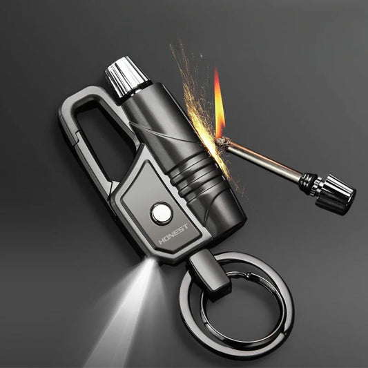 FlameMate Multi-Function Keychain Lighter – Windproof, Refillable & Durable
