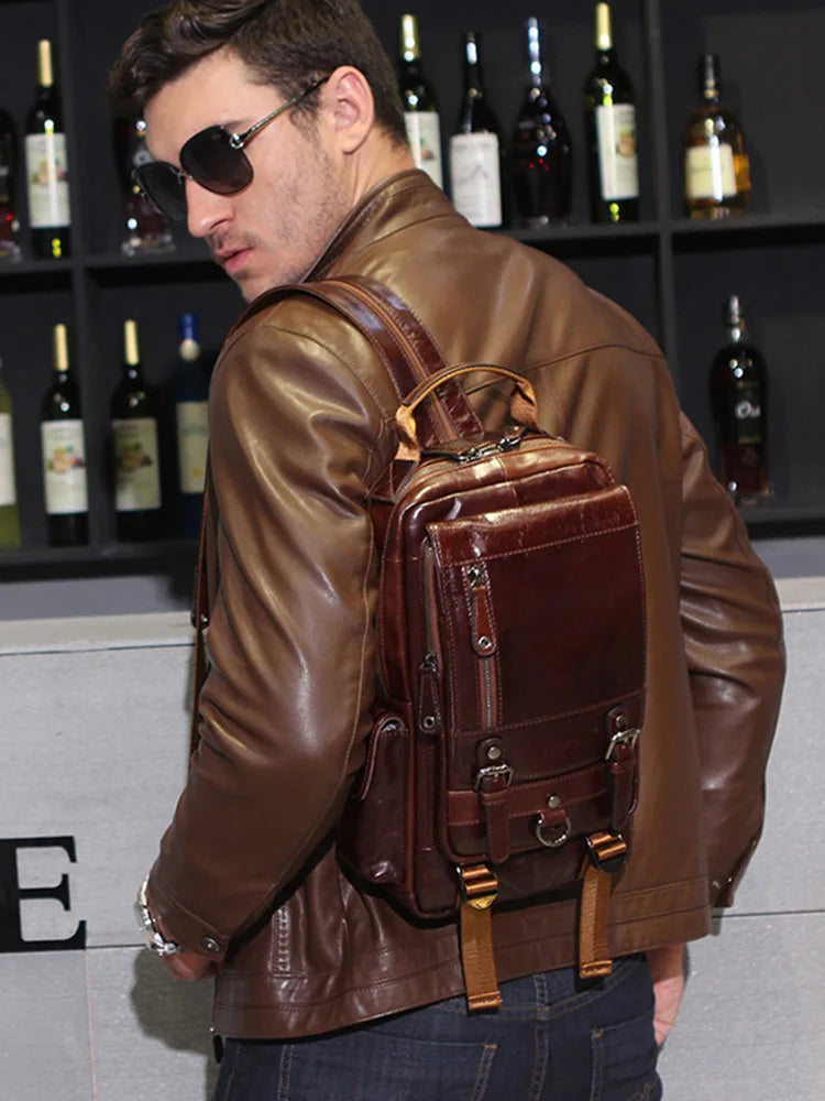 VintageLeather Chest Backpack