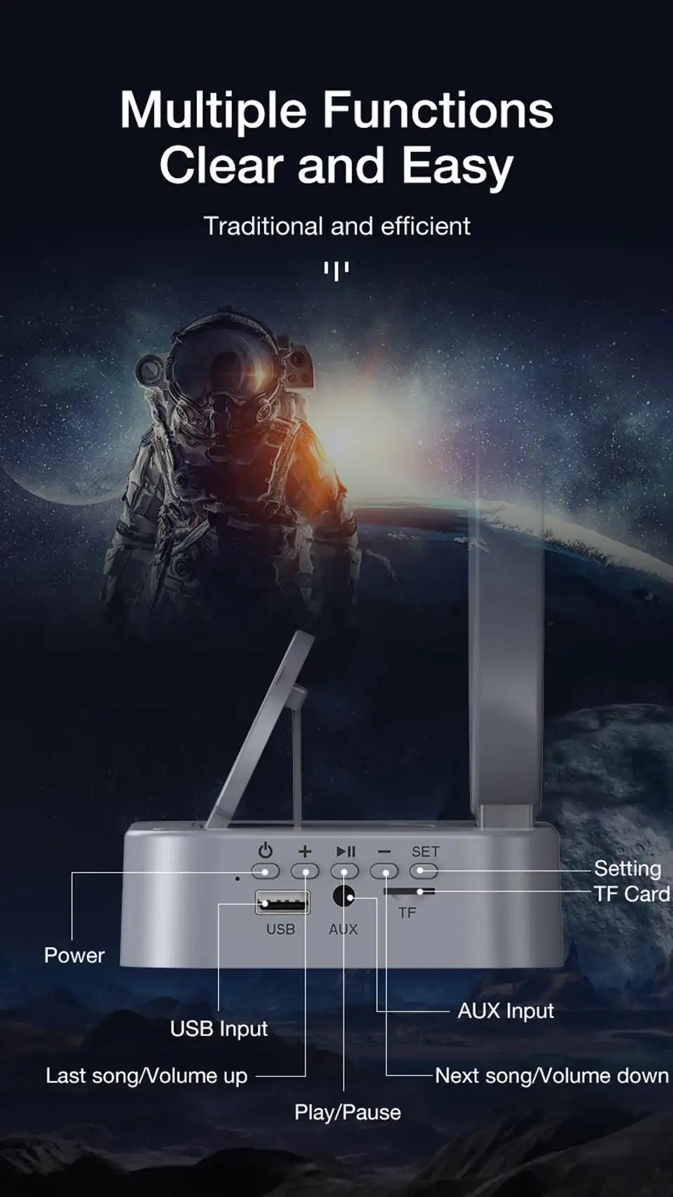 AstroBeat Glow – Floating Astronaut Bluetooth Speaker