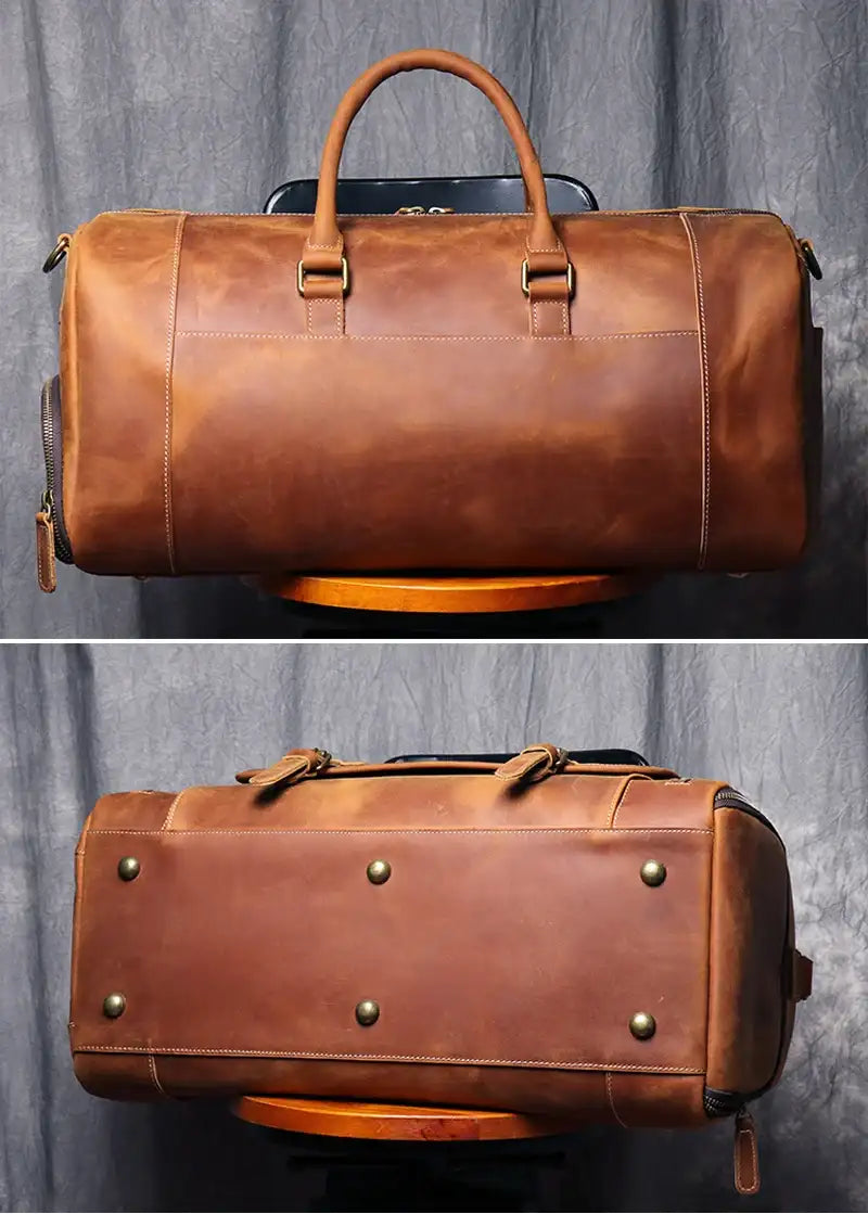 VintageTravel Leather Duffle Bag