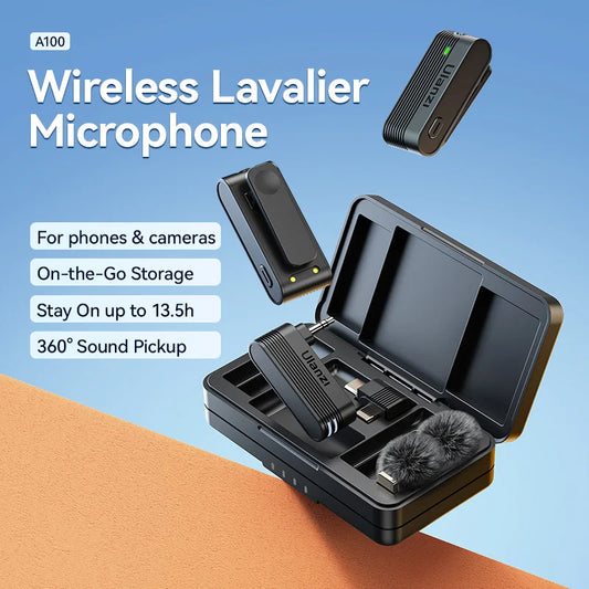 ClearTone Pro Wireless Lavalier Mic – 20M Range for Phone & Camera Recording
