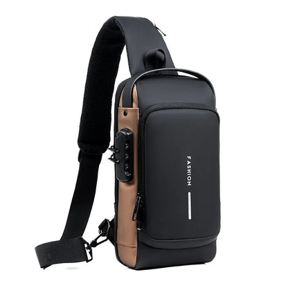 CityShield Luxury Crossbody – Multifunction Chest Bag with USB Port