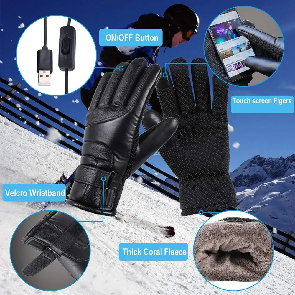 FrostGuard USB-Heated Cycling Gloves – Waterproof Touchscreen