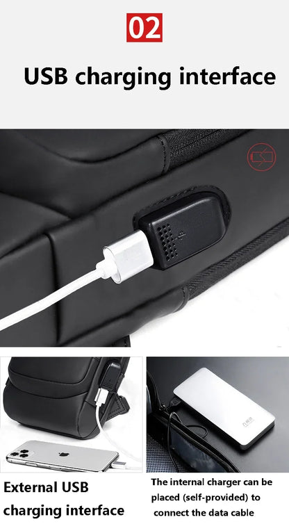 CityShield Luxury Crossbody – Multifunction Chest Bag with USB Port