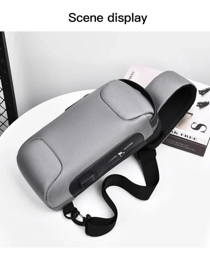 CityShield Luxury Crossbody – Multifunction Chest Bag with USB Port