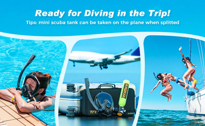 ShallowDive 0.5L Mini Scuba Tank + Snorkelling Mask – 10 min / 5 m