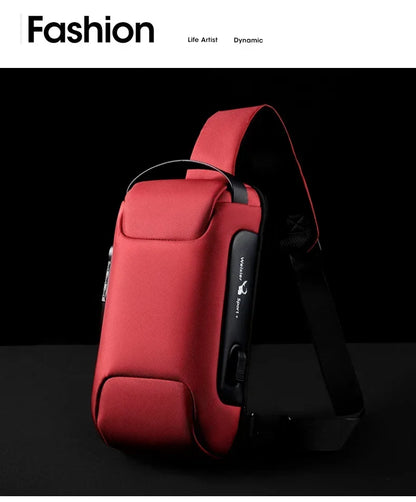 CityShield Luxury Crossbody – Multifunction Chest Bag with USB Port