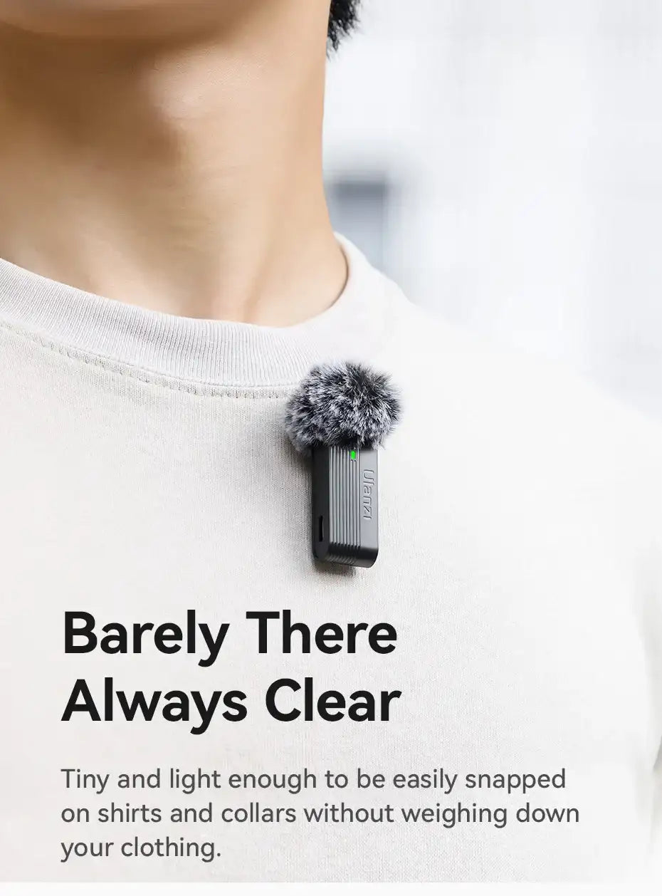 ClearTone Pro Wireless Lavalier Mic – 20M Range for Phone & Camera Recording