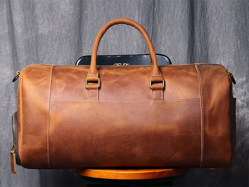 VintageTravel Leather Duffle Bag
