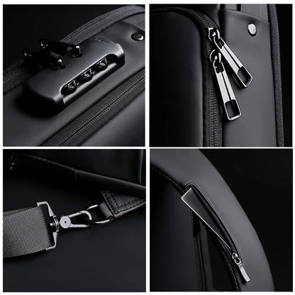 CityShield Luxury Crossbody – Multifunction Chest Bag with USB Port