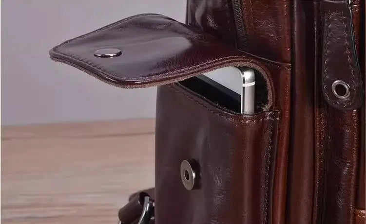 VintageLeather Chest Backpack