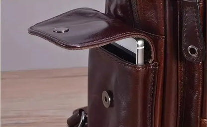 VintageLeather Chest Backpack