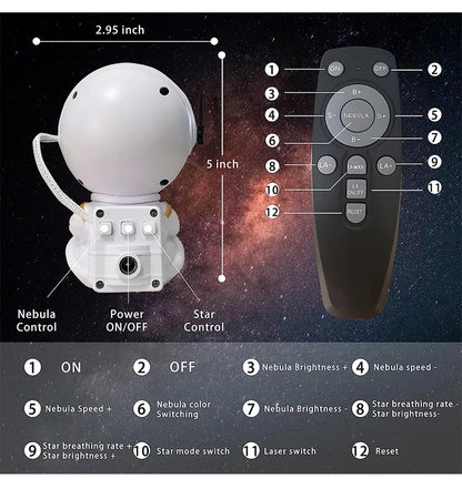 Astronaut Galaxy Star Projector – Nebula LED Night Light