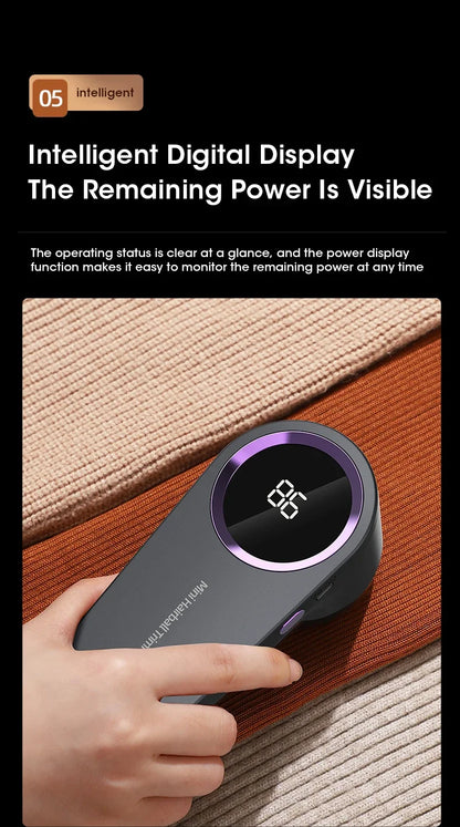 FuzzClean Pro – LED Digital Lint Remover, USB Rechargeable