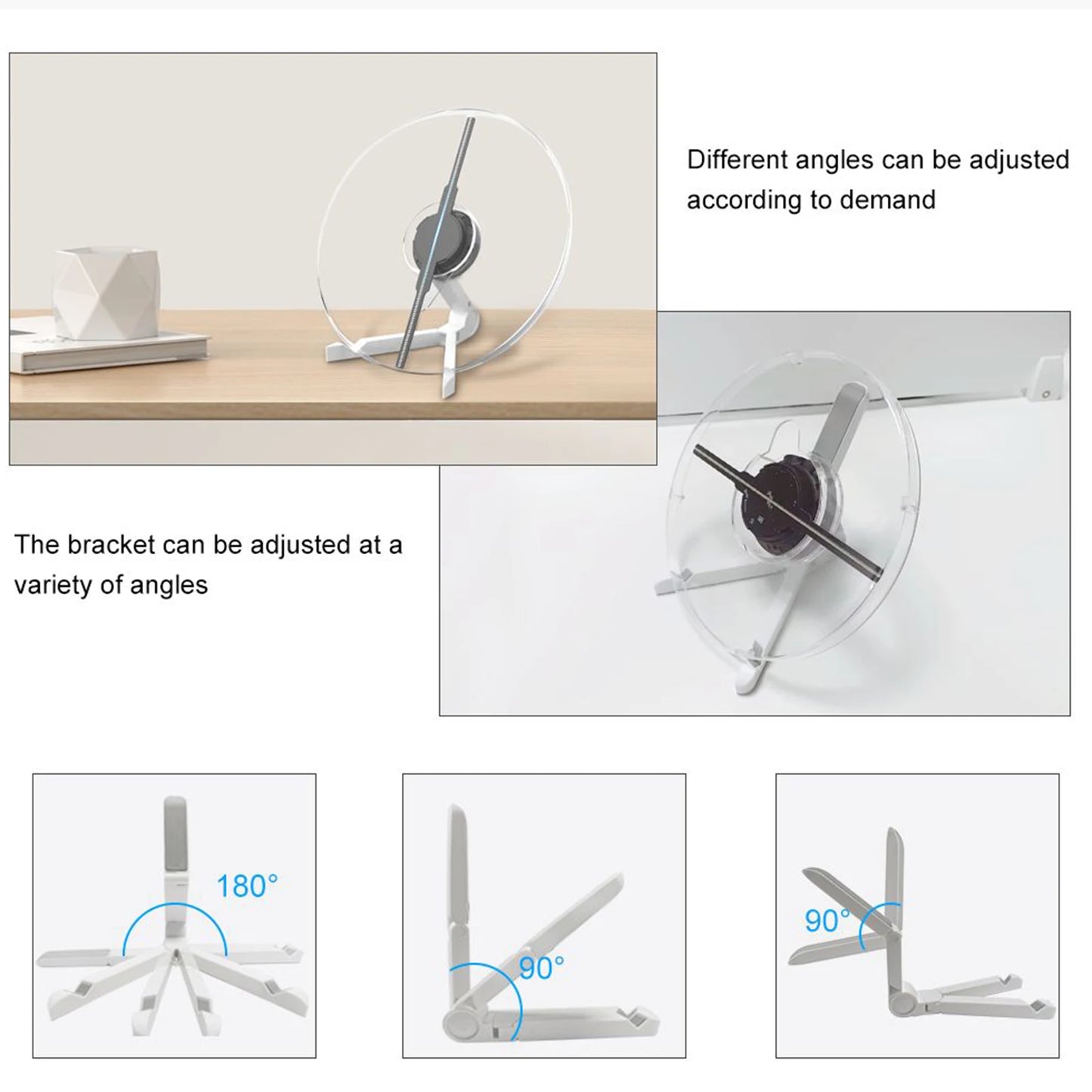 HoloSpin 25cm 3D Hologram Fan – Wi-Fi LED Logo Display