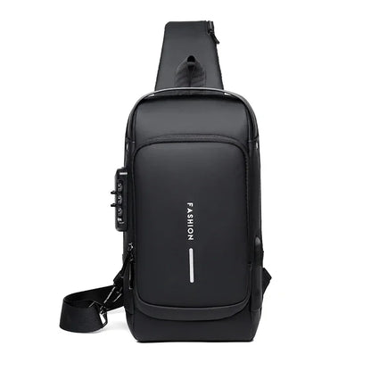 CityShield Luxury Crossbody – Multifunction Chest Bag with USB Port