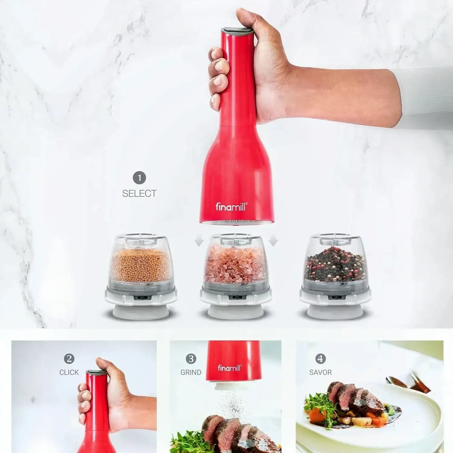 Automatic Electric Pepper Mill – Rechargeable Salt & Spice Grinder