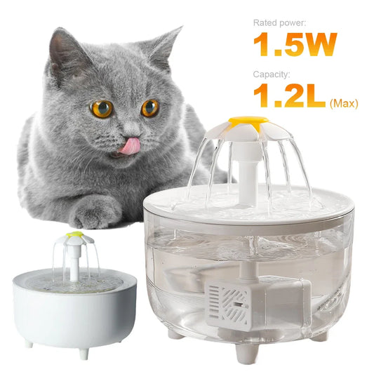 AquaWhisker 1.2L Pet Drinking Fountain – Ultra-Quiet, USB & Filtered