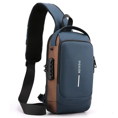 CityShield Luxury Crossbody – Multifunction Chest Bag with USB Port
