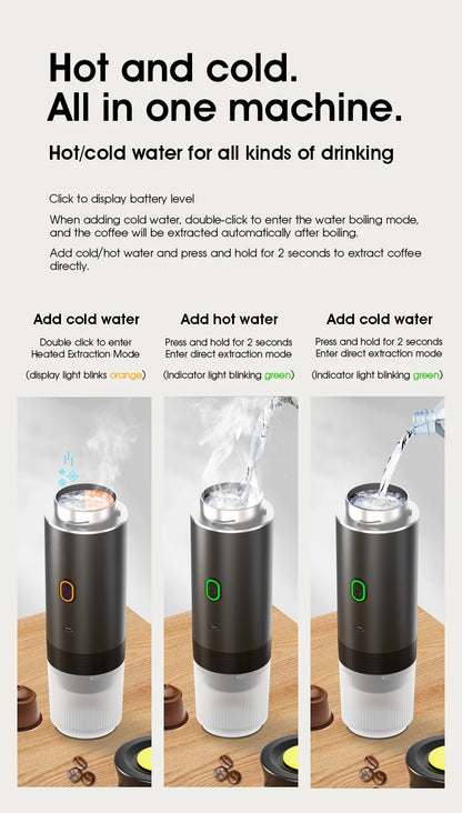 EspressoJet Wireless – Travel Coffee Machine for Capsules & Ground Coffee