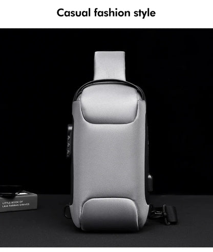 CityShield Luxury Crossbody – Multifunction Chest Bag with USB Port