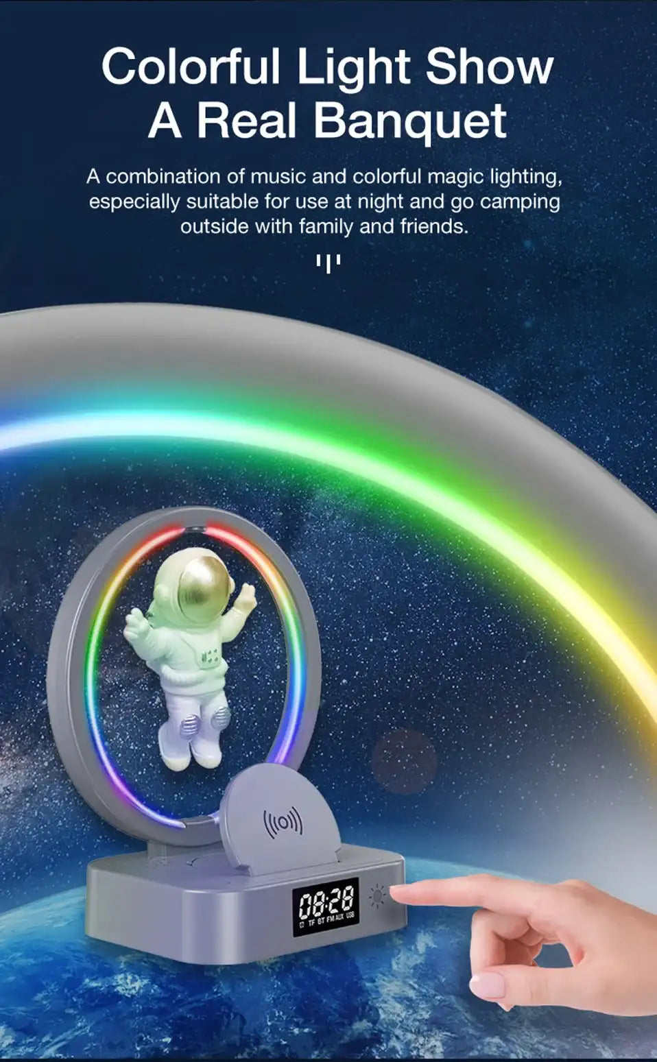 AstroBeat Glow – Floating Astronaut Bluetooth Speaker