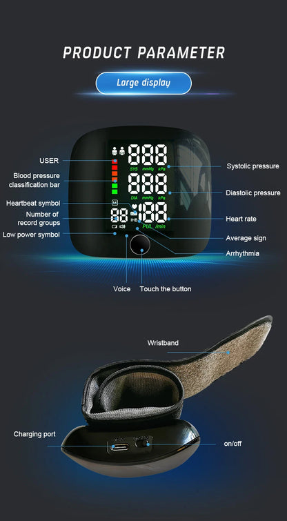HeartTrack Smart – Digital Wrist BP Monitor