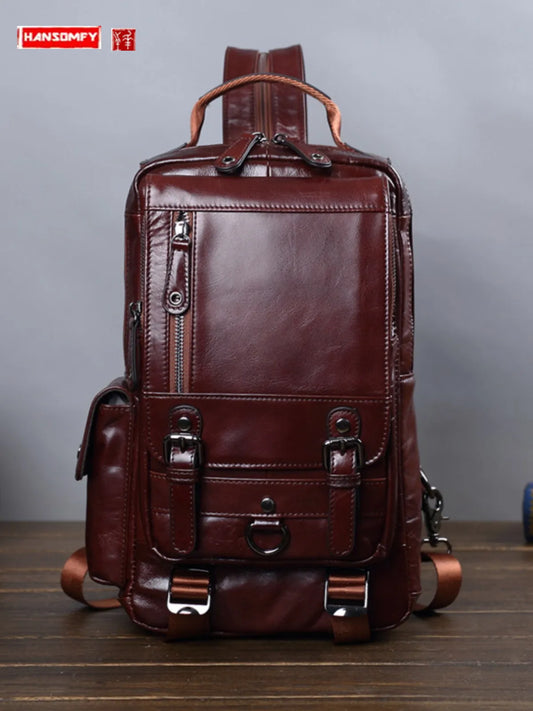 VintageLeather Chest Backpack