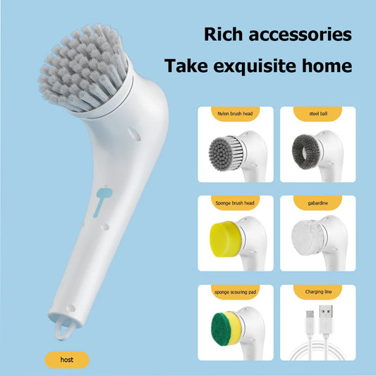 5-in-1 Electric Cleaning Brush – Cordless Spin Scrubber