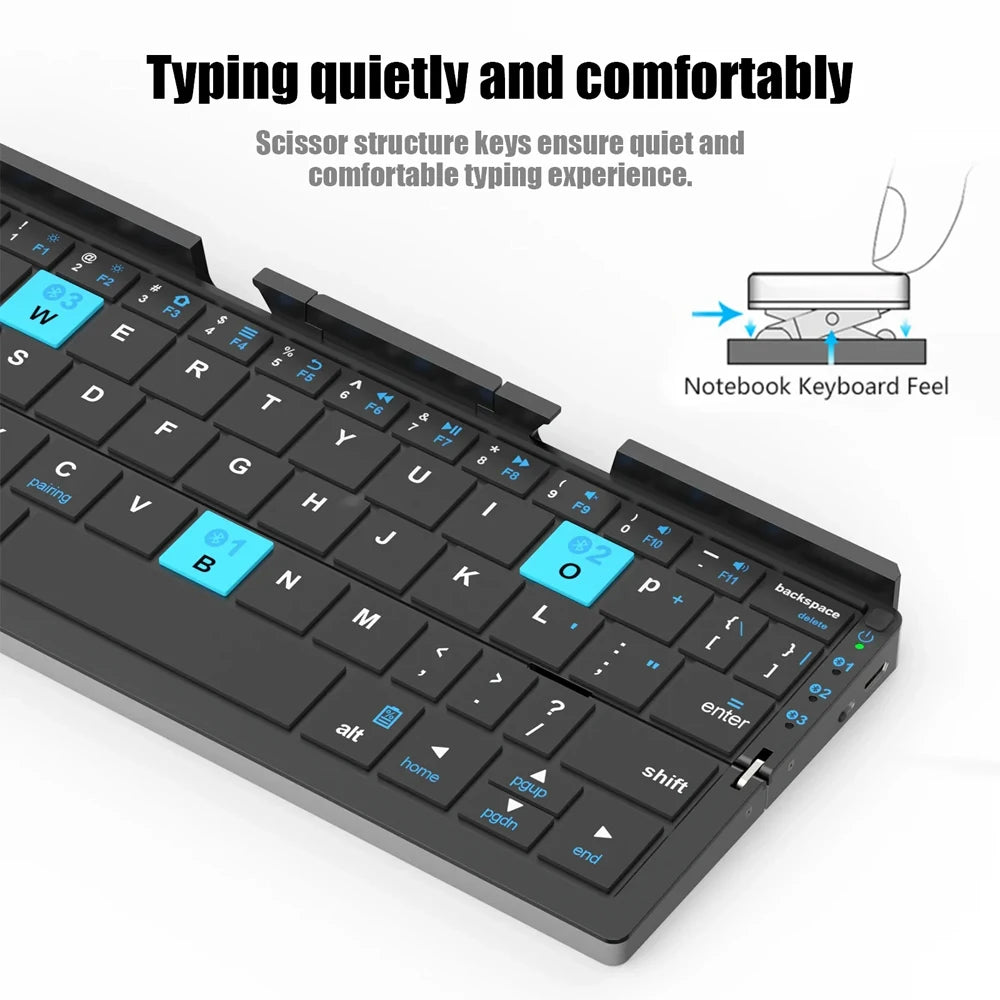 FlexiType Go – Foldable Mini Keyboard for Tablets, Phones & Laptops