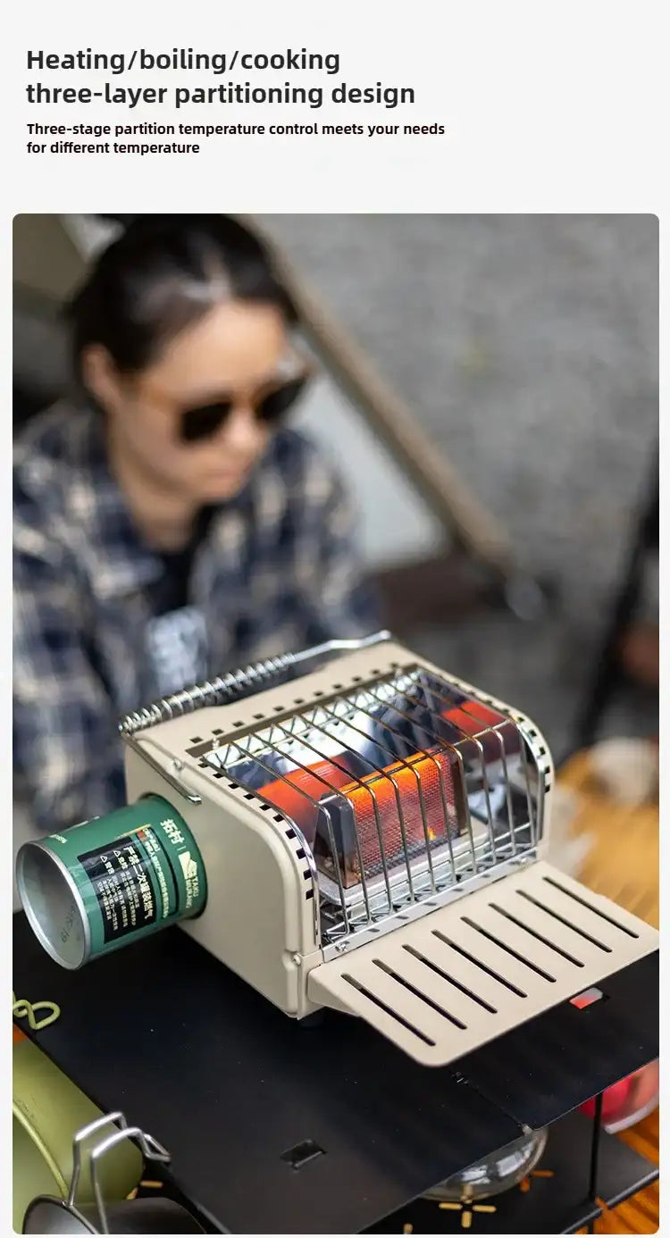 NomadWarm 2-in-1 Camping Gas Stove Heate