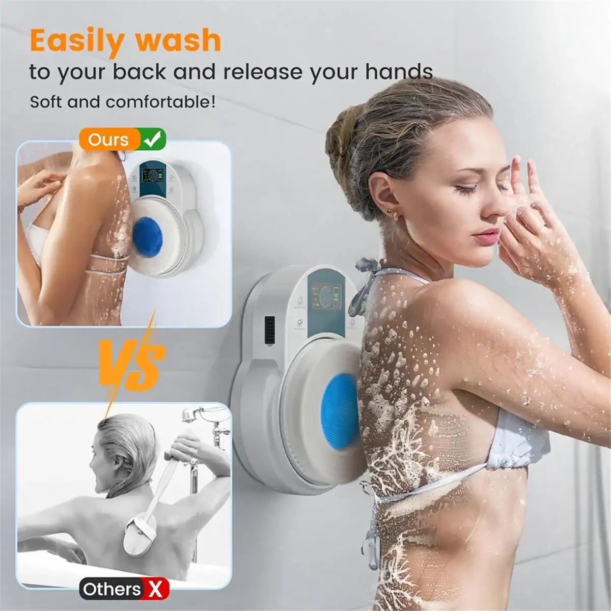 SmartScrub Pro – Wall-Mounted Back & Body Shower Cleaner