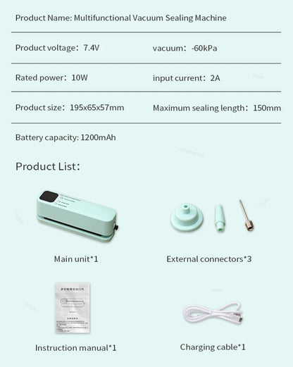 SealMate Portable Vacuum Packaging Machine