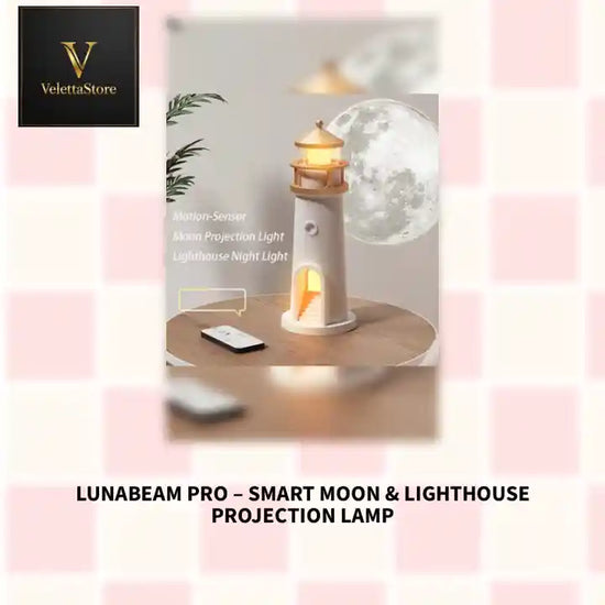 LunaBeam Pro &ndash; Smart Moon &amp; Lighthouse Projection Lamp by@Outfy