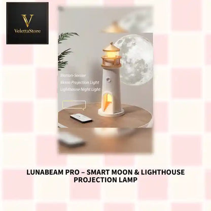 LunaBeam Pro &ndash; Smart Moon &amp; Lighthouse Projection Lamp by@Outfy