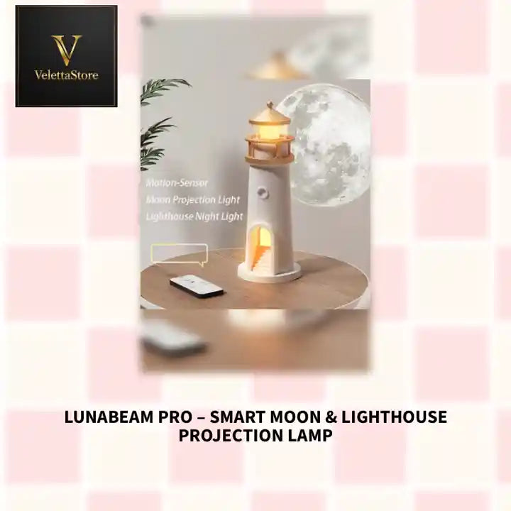 LunaBeam Pro &ndash; Smart Moon &amp; Lighthouse Projection Lamp by@Outfy