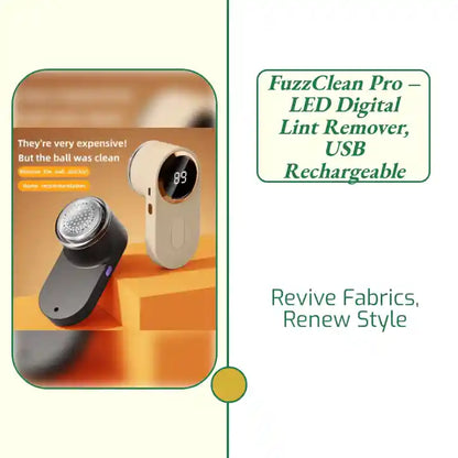 FuzzClean Pro &ndash; LED Digital Lint Remover, USB Rechargeable by@Outfy