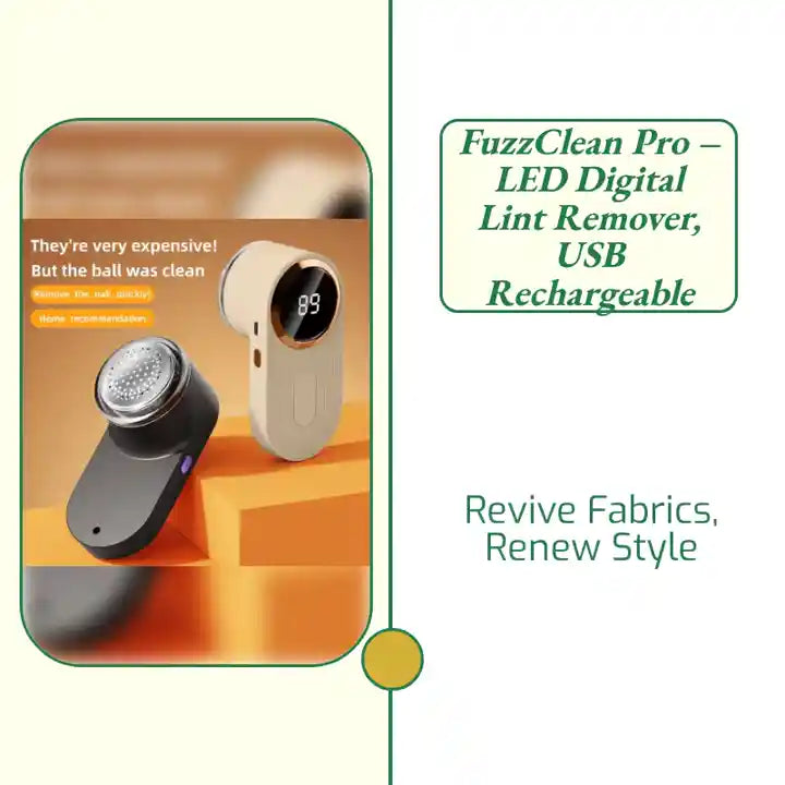 FuzzClean Pro &ndash; LED Digital Lint Remover, USB Rechargeable by@Outfy