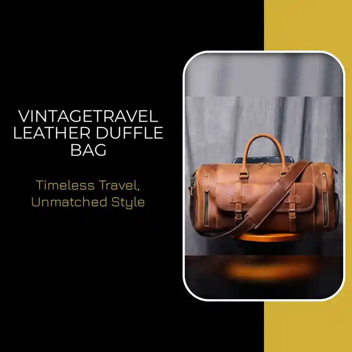 VintageTravel Leather Duffle Bag by@Outfy