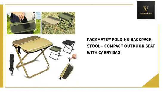 PackMate&trade; Folding Backpack Stool &ndash; Compact Outdoor Seat with Carry Bag by@Outfy