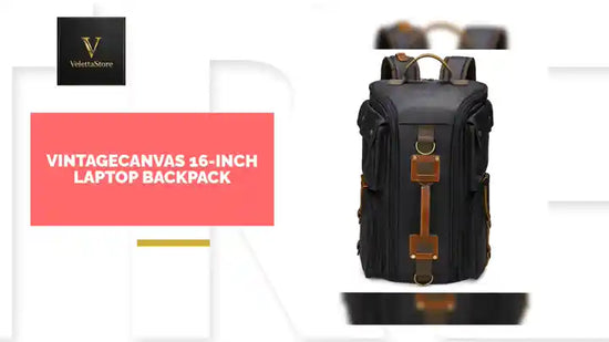 VintageCanvas 16-Inch Laptop Backpack by@Outfy