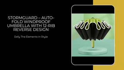 StormGuard &ndash; Auto-Fold Windproof Umbrella with 12-Rib Reverse Design by@Outfy